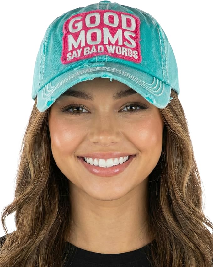 Funky Junque Distressed Vintage Baseball Cap - Embroidered Patch Women's Hat - Holiday, Lifestyle & Patriotic Designs