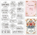 Inspirational Words Transparent Clear Stamps Flower Graduation Cards Silicone by BEUNITONE