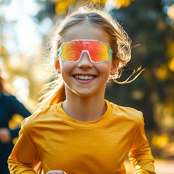 X-TIGER Kids Sunglasses Polarized Youth Baseball Sunglasses for 8-14 boys girls UV400 Sports Softball Cycling Glasses