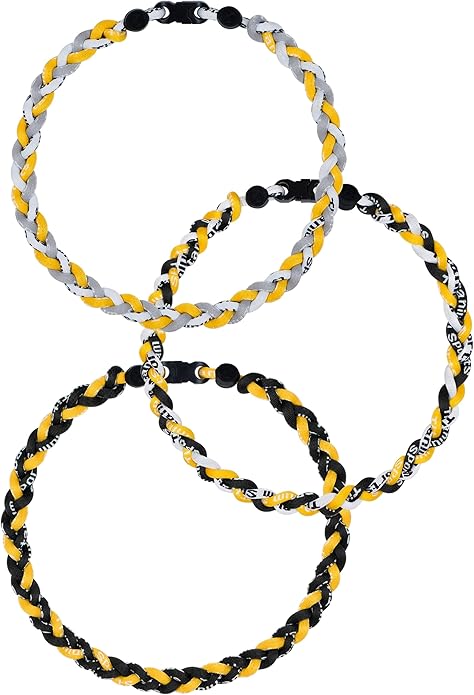 3 pcs Baseball Rope Necklaces, League Team Colors Braided Necklace, Baseball Team Gifts