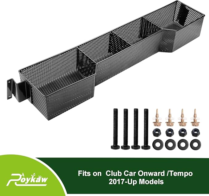 Roykaw Golf Cart Inner Front Storage Basket Dash Tray Organizer Compatible with Club Car Onward/Tempo 2017-Up Models, Upgrade Larger Compartments & One Piece Design, More Sturdy