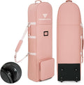 DAREKUKU Golf Travel Bags for Airlines with Adjustable Support Rod and Detachable Shoulder Straps, Hard case Top Soft Foldable Golf Club Travel Covers