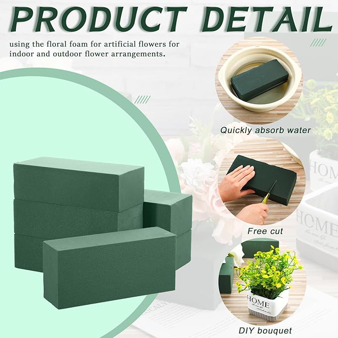Marsui 30Pcs Floral Foam Blocks Dry and Wet Florist Foam Brick Flower - Image 3