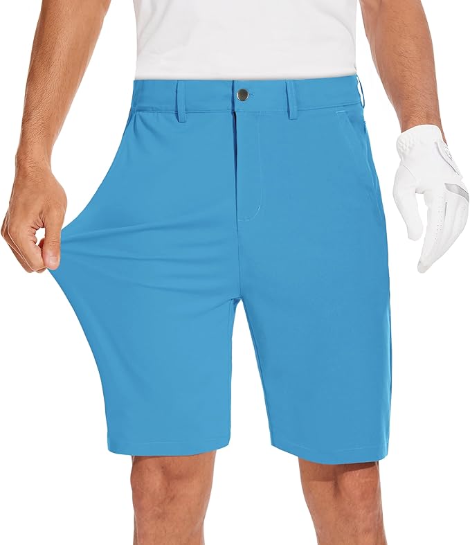 JWM Mens 7"/9" Stretch Golf Shorts - Lightweight Hybrid Casual Dress Work Flat Front Shorts with 5 Pockets Quick Dry UPF50