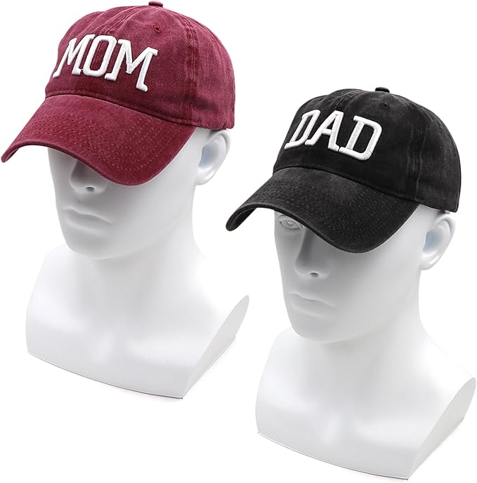 Mom and Dad Hats New Mom Gifts Embroidered Hats for Men Women Adjustable Baseball Cap New Parents Gifts for Couples