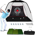 Gagalileo Golf Hitting Net Backyard Driving: 10x7FT Professional Backstop with Silent Velvet Target Portable Practice for Men Dad Complete Sport Set Gift
