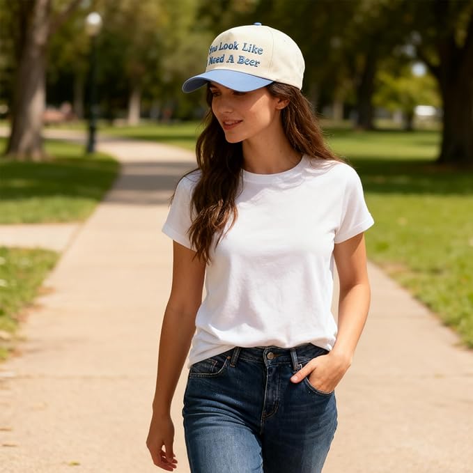 Hat Funny Embroidered Trucker Hat Adjustable Two Tone Snapback Canvas Baseball Cap for Womens