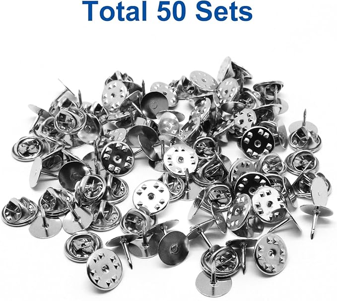50 Set Pin Backs, Blank Pins Scatter Butterfly Clutch Pin Holder Enamel Pin - Image 2