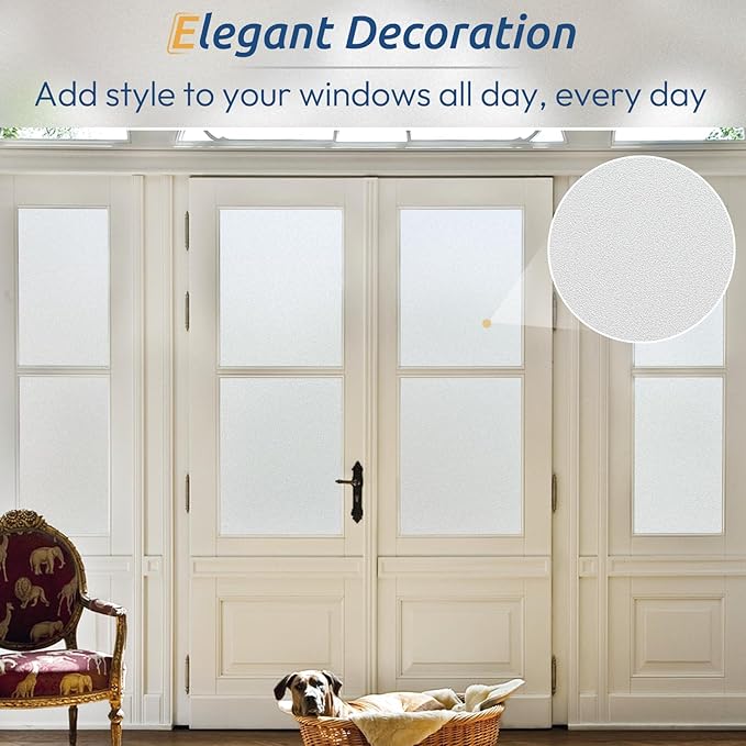 rabbitgoo Window Privacy Film, Frosted Glass Window Clings, Static Cling UV - Image 7