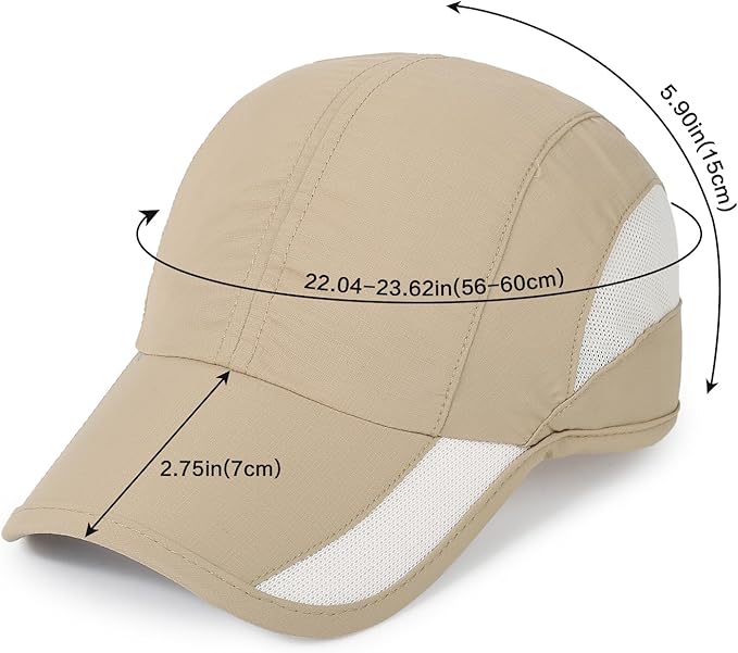 HH HOFNEN Quick Dry Baseball Cap Unstructured Running Cap Water-Resistant UPF 50+ Mesh Golf Sun Hats for Men Women