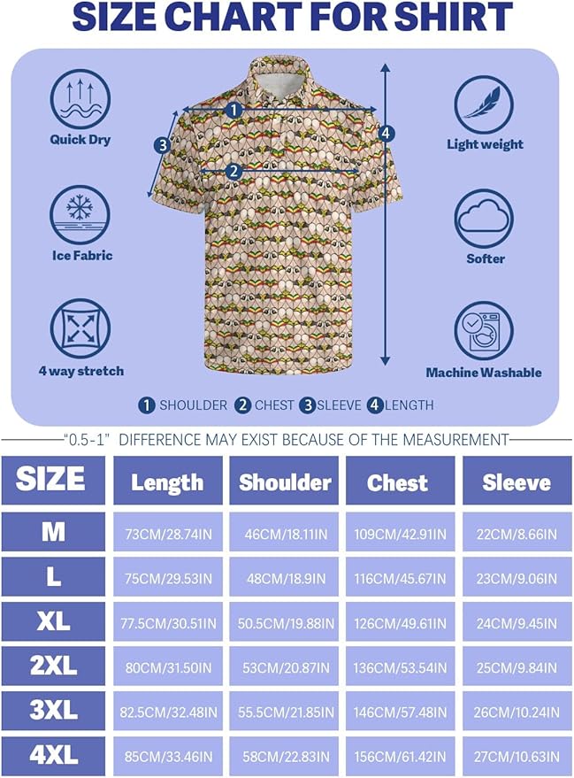 HUURAY Funny Golf Polos for Men Funny Print Short Sleeve Shirts Quick Dry Polo Shirts Hawaiian Shirt Performance Golf Outfits