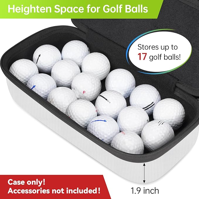 YOREPEK Golf Glove Holder with Removable Glove Shaper, Golf Valentines Gift, Protective Hard Shell Golf Accessories Case Bag with 2 Dividers Fits Balls, Tees, Markers, Cool Gifts for Golfers
