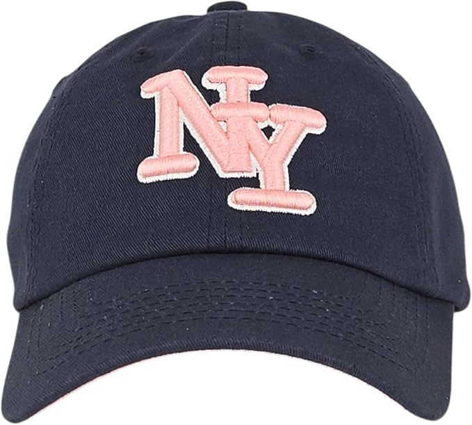 NY 3D Embroidered Cotton Dad Hat – New York Baseball Cap, Adjustable Metal Buckle Strap, Unstructured Low-Profile Style
