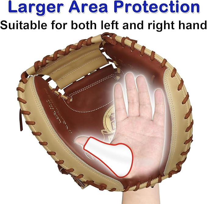 MIPREZT Catcher's Thumb Shield Baseball Thumb Guard 2 Size (Adult & Youth) Baseball & Softball Catchers Thumb Protector for Baseball Catcher Gear Training Aid Catcher Accessories Reduce Sting