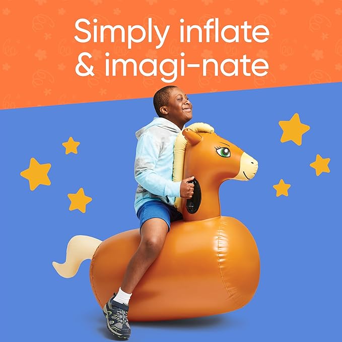 Hearthsong Hop N Go Inflatable Riding Bouncy Horse Hopping Toys - Image 2