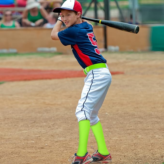 Haysandy Baseball or Softball Sock and Belt Combo Set 3 Football Baseball Socks with Softball Belt for Youth Boys Kids