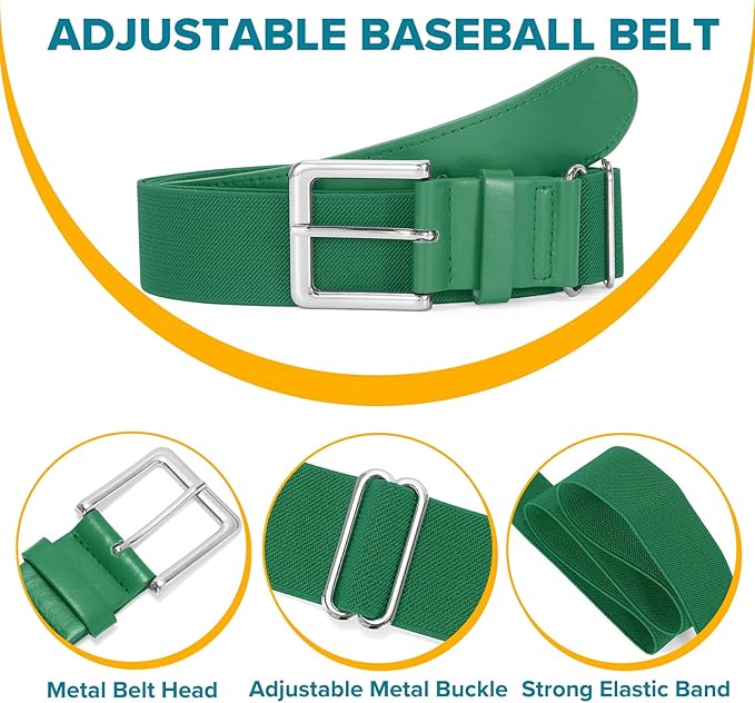 Baseball Socks and Belt Combo for Youth Adult - Softball Sock and Belt for Boys and Girls (2 Pairs of Socks & 1 Belt)