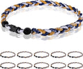 12 Pack Baseball Necklace 18inch, Team Gift for Baseball Funs, Three Braided Titanium Tornado Rope Design, with Muti - Color for Pick
