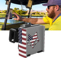 DESERT FOX GOLF Phone Caddy – Adjustable Golf Cart Phone Holder with Secure Strap for Hands-Free GPS & Golf Apps – Universal Fit - Patriotic Flag