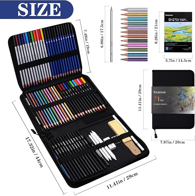 71Pack Drawing Supplies Sketching Kit, Art Supplies - Image 3