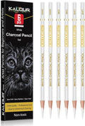 KALOUR White Charcoal Pencils Drawing Set, Professional 6 Pieces White Sketch by KALOUR