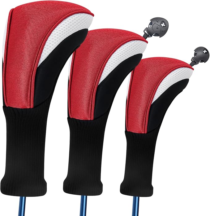 Wood Headcover Golf Club Covers Driver Headcovers Nylon Head Covers Designed to Fit All Woods - 3/4/5/6 Pack/Set Golf Accessories Suitable for Men and Women