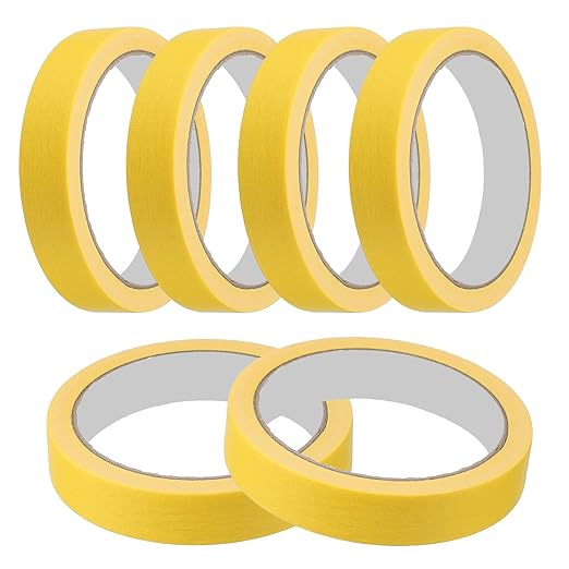 MECCANIXITY Masking Tape 0.7 Inch x 21 Yard Painter's Tape Yellow Paint Tapes by MECCANIXITY