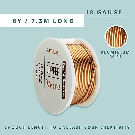 UTILE 18 20 22 24 Gauge 24 ft 99.9% Pure Soft Copper Wire - Image 4