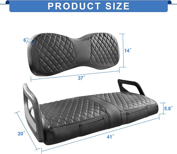Yamaha G29 Golf Cart Seat Covers - Enhanced PVC, Easy Installation, Durable, Golf Cart Seat Covers Fit Yamaha G29 Drive 2007-2016