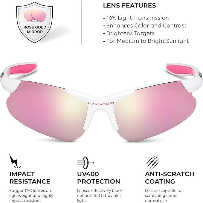 Xagger Kids Youth Polarized Sports Sunglasses for Boys Girls Baseball Softball Glasses TR90 Frame