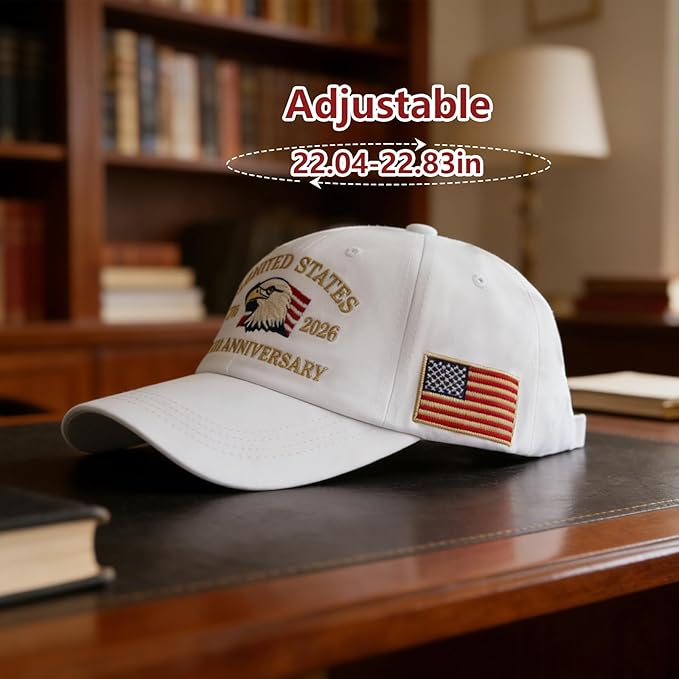 U.S.A 250th Anniversary Embroidered Baseball Cap Adjustable 1776-2026 Anniversary Birthday Retro Patriots Hat for Men Women