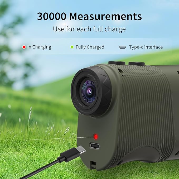 Golf Rangefinder with Slope, 1200 Yards Laser Rangefinder, 7X Magnification, Rechargeable, Flag Pole Locking Vibration, Integrated Magnet, Golf Accessories for Men & Women