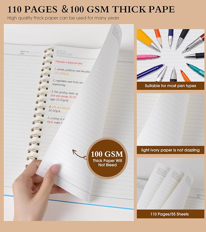 Spiral Notebook Journal 8.5” x 11”, Lined Notebooks - Image 4