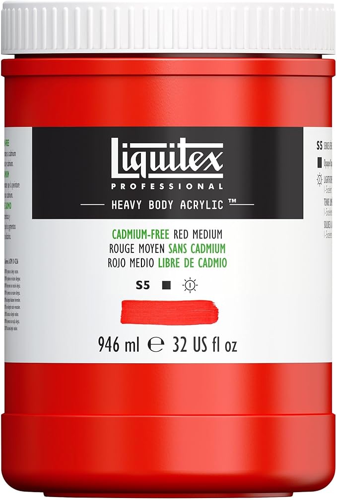 Liquitex Professional Heavy Body Acrylic Paint, 32-oz Pot, Cadmium Free Red by Liquitex
