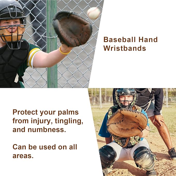 2pcs Palm Protector for Baseball & Softball, Silicone Catchers Thumb Guard Shock Absorbing Training Aid Glove Padding Accessory for Youth & Adult Infielder Catcher Hockey Players