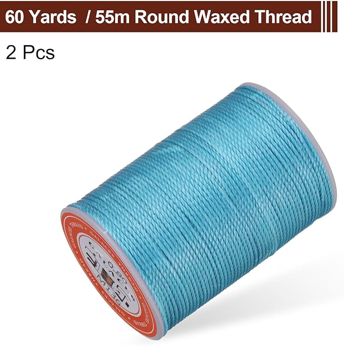 uxcell Round Leather Sewing Waxed Thread, 55m / 60 Yards Polyester Wax String - Image 3
