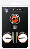 Team Golf NFL Divot Tool with 3 Golf Ball Markers Pack, Markers are Removable Magnetic Double-Sided Enamel