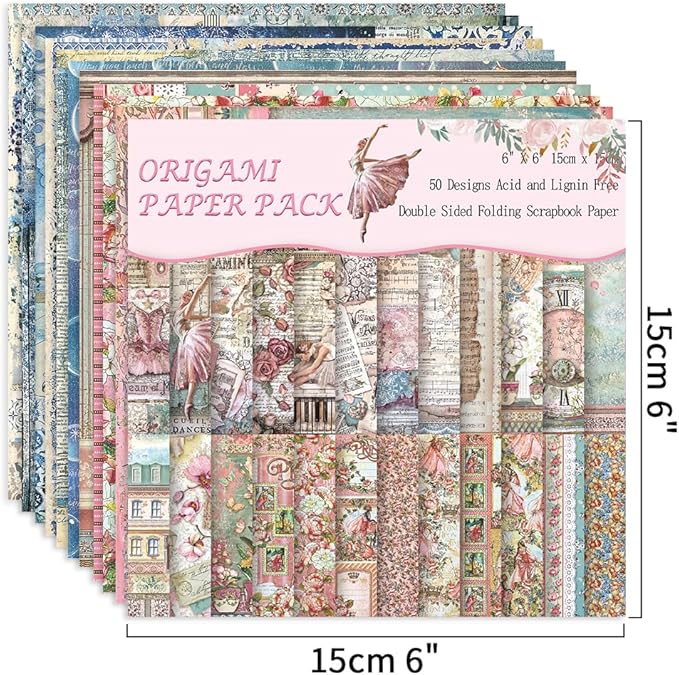 Origami Paper Kit 100 Sheets 70GSM 6 Inch Square Double Sided Color 100 Vivid - Image 3