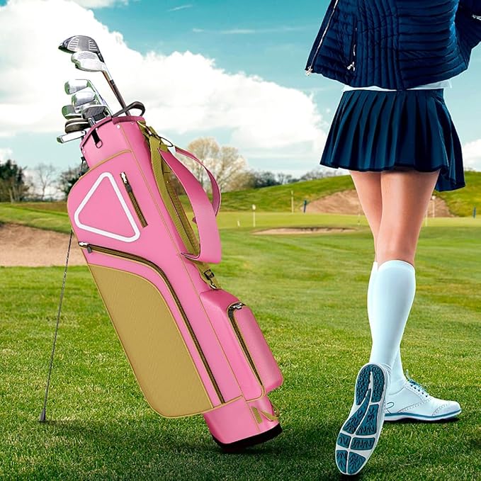 Ultra-Lite Golf Stand Bag - 3 Lbs, 4 Way Divider Portable Golf Club Carry Bag, Water-Repellent Golf Travel Case with Rain Hood, Golf Gifts for Men and Women