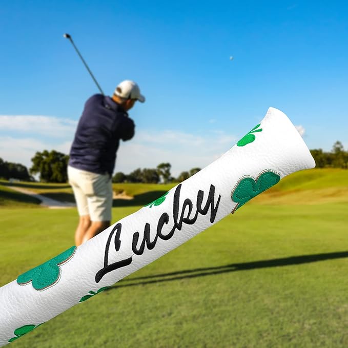 Craftsman Golf Green Lucky Clover Driver Wood Hybrid Headcover Blade Mallet Putter Cover for Scotty Cameron Taylormade Odyssey Also for Custom Version with Your Name Stitched