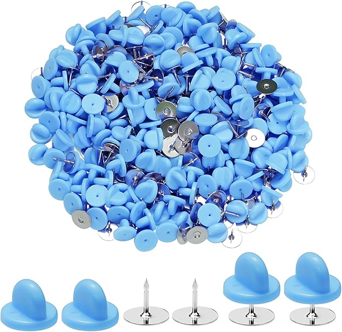 400pcs PVC Rubber Butterfly Clutch Pins Tie Tacks Blank by Heliltd