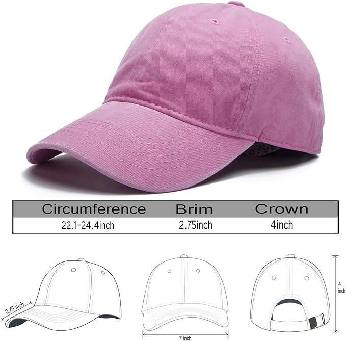 Edoneery Men Women Baseball Cap-Low Profile Adjustable Washed Cotton Golf Dad Hat