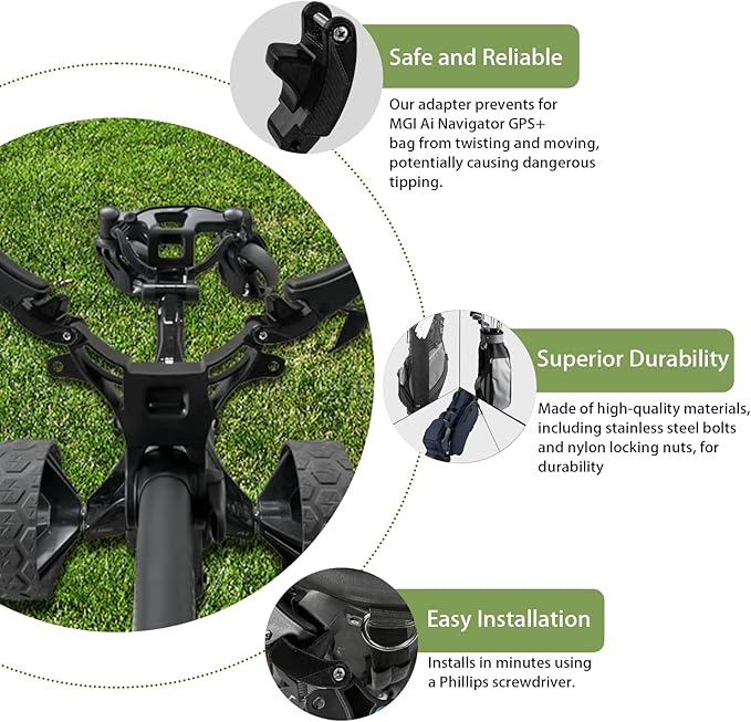 Golf Bag Accessories Compatible with MGI Ai Navigator GPS+, Enhanced Stability Golf Bag Stabilizers and Stand to Eliminate Bag Twisting(A Pair)
