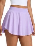CRZ YOGA Lightweight Drapey Side Slit Tennis Skirts for Women - High Waisted Mini Flowy Lined Golf Skort with Pockets