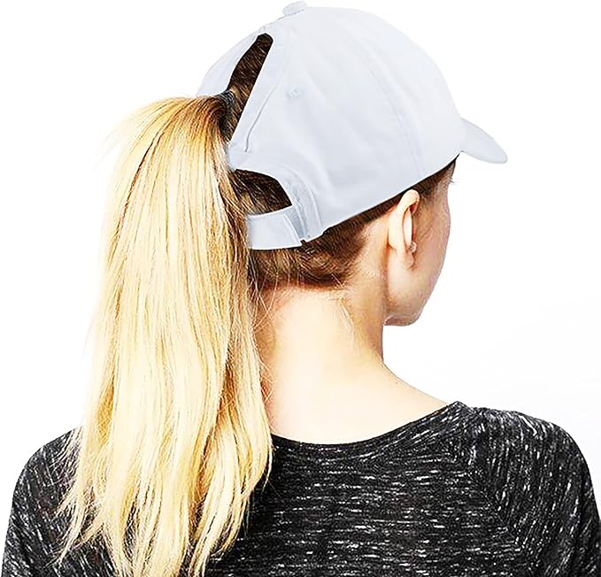 Eohak Ponytail Baseball Hat Distressed Retro Washed Womens Twill