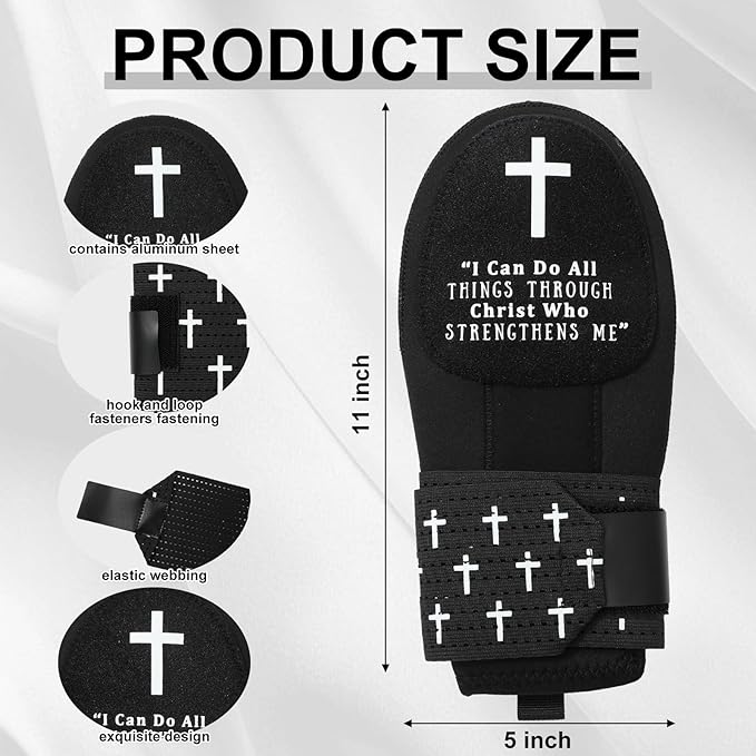 FYSUIMU Christian Sliding Mitt Left Right Hand Adjustable Protective Gear Bible Verse Cross Softball Baseball Guard Accessories