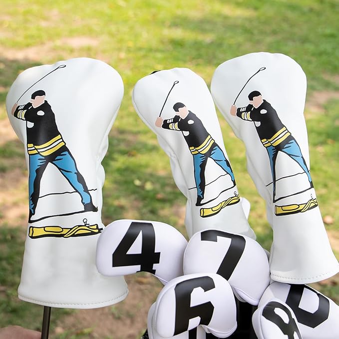 Barudan Golf Funny Golf Head Covers Premium Funny Driver Headcover, 3 Wood Headcover (Fairway Wood Head Cover), Hybrid Headcover fits for All Brand
