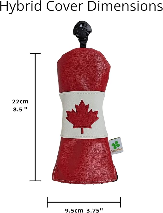 Foretra Driver Headcover Golf Club Covers Blade Mallet Putter Cover Alignment Stick Holder Hybrid Fairway Wood Head Cover Canada Flag Style Novelty Golf Accessories for Most Brands