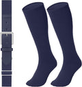 LEACOOLKEY Baseball Belt and Socks Combo Set Adjustable Softball Socks and Elastic Belt for Youth and Adult