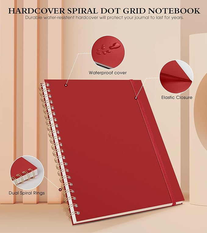 Dotted Notebook, Spiral Notebook Journal 8.5” x 11”, A4 Large Dot Grid Notebooks - Image 3